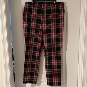NWT J.Crew factory Winnie pants - Black and Red Plaid - size 10